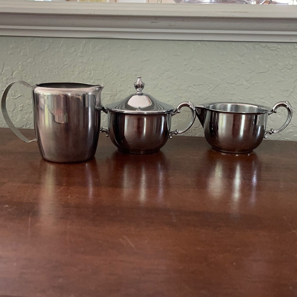 Set of 3 creamer & sugar bowl set